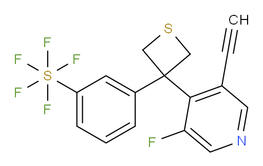 3-(3-(3-ethynyl-5-fluoropyridin-4-yl)thietan-3-yl)(pentafluoromercapto)benzene