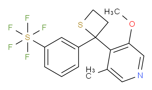 3-(2-(3-methoxy-5-methylpyridin-4-yl)thietan-2-yl)(pentafluoromercapto)benzene