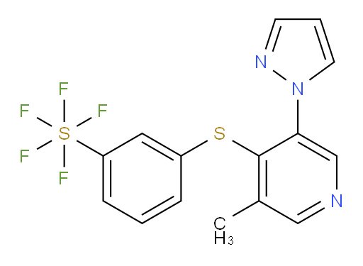 3-((3-methyl-5-(1H-pyrazol-1-yl)pyridin-4-yl)thio)(pentafluoromercapto)benzene