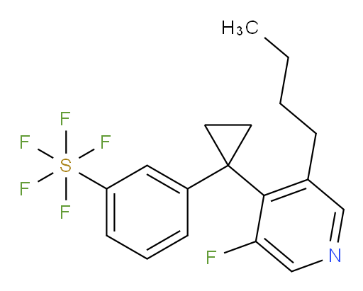 3-(1-(3-butyl-5-fluoropyridin-4-yl)cyclopropyl)(pentafluoromercapto)benzene