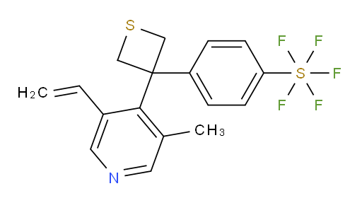 4-(3-(3-methyl-5-vinylpyridin-4-yl)thietan-3-yl)(pentafluoromercapto)benzene