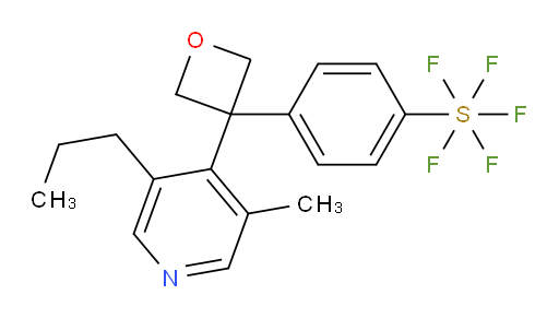 4-(3-(3-methyl-5-propylpyridin-4-yl)oxetan-3-yl)(pentafluoromercapto)benzene