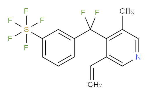 3-(difluoro(3-methyl-5-vinylpyridin-4-yl)methyl)(pentafluoromercapto)benzene
