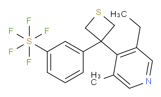 3-(3-(3-ethyl-5-methylpyridin-4-yl)thietan-3-yl)(pentafluoromercapto)benzene