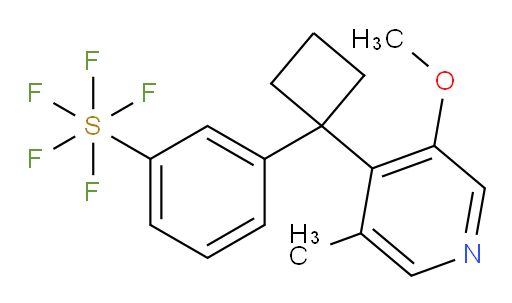 3-(1-(3-methoxy-5-methylpyridin-4-yl)cyclobutyl)(pentafluoromercapto)benzene