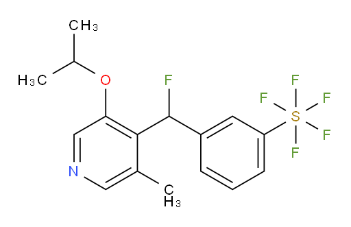 3-(fluoro(3-isopropoxy-5-methylpyridin-4-yl)methyl)(pentafluoromercapto)benzene