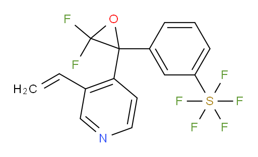 3-(3,3-difluoro-2-(3-vinylpyridin-4-yl)oxiran-2-yl)(pentafluoromercapto)benzene
