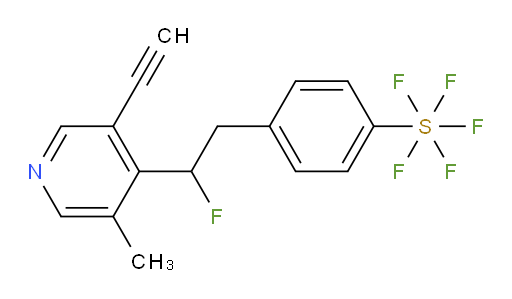 4-(2-(3-ethynyl-5-methylpyridin-4-yl)-2-fluoroethyl)(pentafluoromercapto)benzene