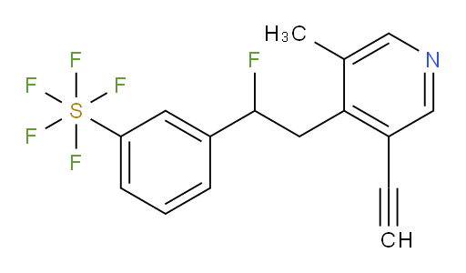 3-(2-(3-ethynyl-5-methylpyridin-4-yl)-1-fluoroethyl)(pentafluoromercapto)benzene