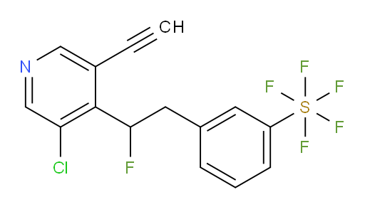 3-(2-(3-chloro-5-ethynylpyridin-4-yl)-2-fluoroethyl)(pentafluoromercapto)benzene