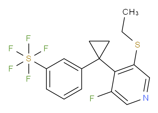 3-(1-(3-(ethylthio)-5-fluoropyridin-4-yl)cyclopropyl)(pentafluoromercapto)benzene