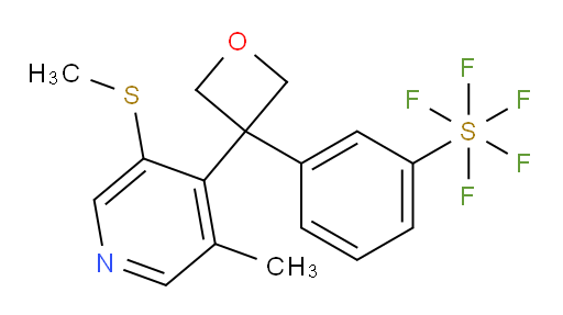3-(3-(3-methyl-5-(methylthio)pyridin-4-yl)oxetan-3-yl)(pentafluoromercapto)benzene