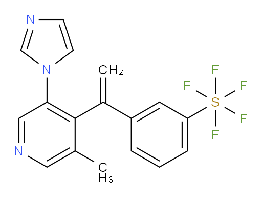3-(1-(3-(1H-imidazol-1-yl)-5-methylpyridin-4-yl)vinyl)(pentafluoromercapto)benzene
