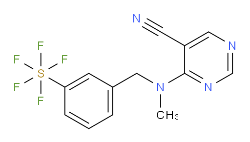 4-((3-(pentafluoromercapto)benzyl)(methyl)amino)pyrimidine-5-carbonitrile