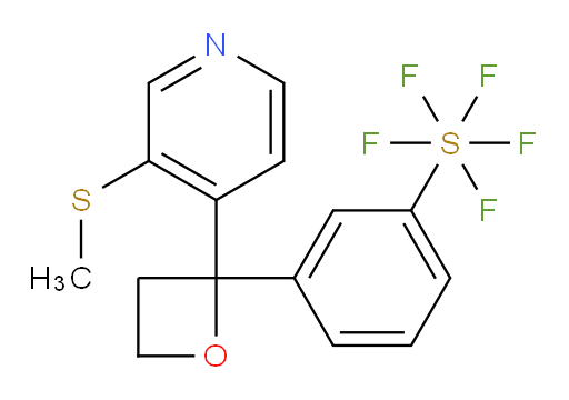 3-(2-(3-(methylthio)pyridin-4-yl)oxetan-2-yl)(pentafluoromercapto)benzene