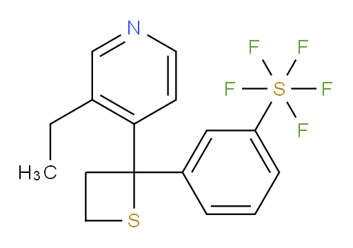 3-(2-(3-ethylpyridin-4-yl)thietan-2-yl)(pentafluoromercapto)benzene