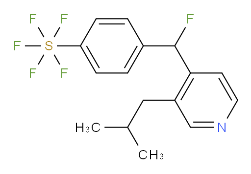 4-(fluoro(3-isobutylpyridin-4-yl)methyl)(pentafluoromercapto)benzene