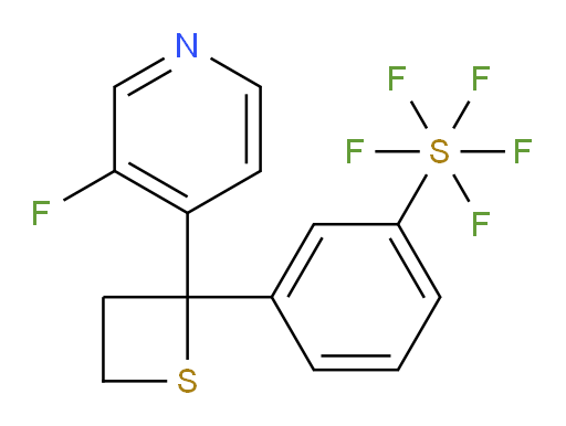 3-(2-(3-fluoropyridin-4-yl)thietan-2-yl)(pentafluoromercapto)benzene
