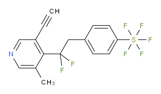 4-(2-(3-ethynyl-5-methylpyridin-4-yl)-2,2-difluoroethyl)(pentafluoromercapto)benzene
