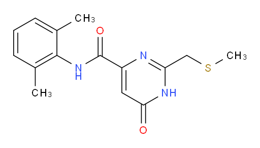 N-(2,6-dimethylphenyl)-2-((methylthio)methyl)-6-oxo-1,6-dihydropyrimidine-4-carboxamide