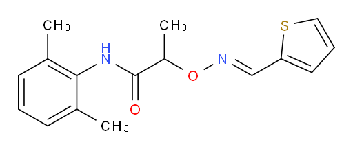 (E)-N-(2,6-dimethylphenyl)-2-(((thiophen-2-ylmethylene)amino)oxy)propanamide