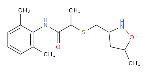 N-(2,6-dimethylphenyl)-2-(((5-methylisoxazolidin-3-yl)methyl)thio)propanamide