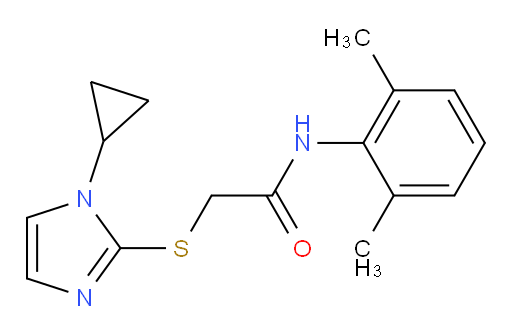 2-((1-cyclopropyl-1H-imidazol-2-yl)thio)-N-(2,6-dimethylphenyl)acetamide