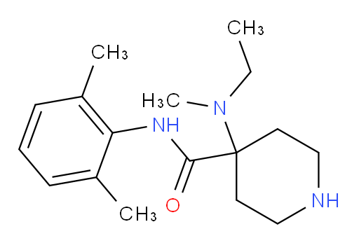 N-(2,6-dimethylphenyl)-4-(ethyl(methyl)amino)piperidine-4-carboxamide