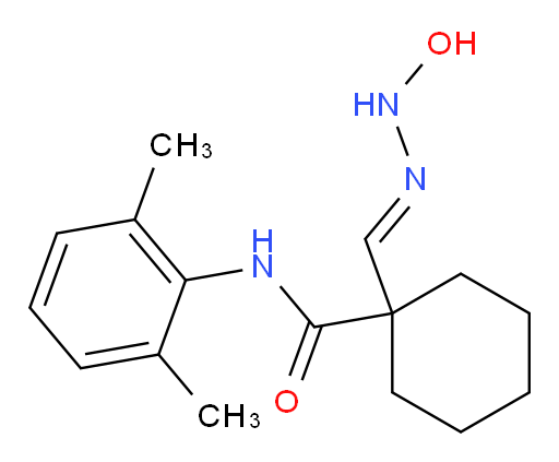 (E)-N-(2,6-dimethylphenyl)-1-((2-hydroxyhydrazono)methyl)cyclohexanecarboxamide