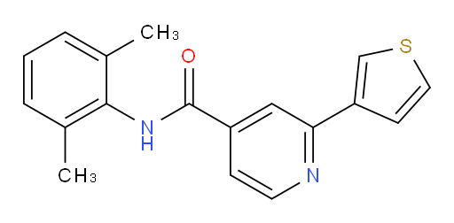 N-(2,6-dimethylphenyl)-2-(thiophen-3-yl)isonicotinamide