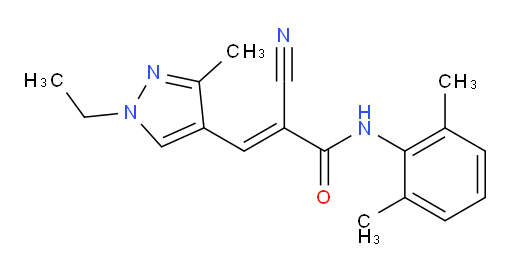 (E)-2-cyano-N-(2,6-dimethylphenyl)-3-(1-ethyl-3-methyl-1H-pyrazol-4-yl)acrylamide