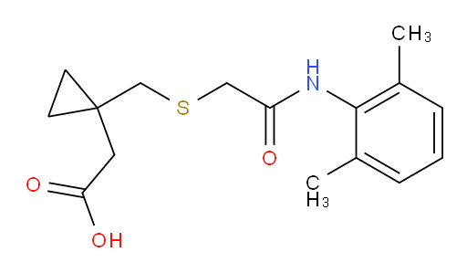 2-(1-(((2-((2,6-dimethylphenyl)amino)-2-oxoethyl)thio)methyl)cyclopropyl)acetic acid