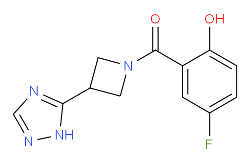 (3-(1H-1,2,4-triazol-5-yl)azetidin-1-yl)(5-fluoro-2-hydroxyphenyl)methanone