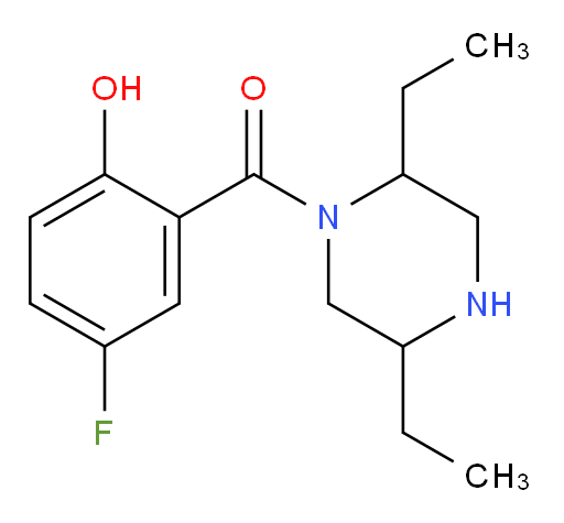 (2,5-diethylpiperazin-1-yl)(5-fluoro-2-hydroxyphenyl)methanone