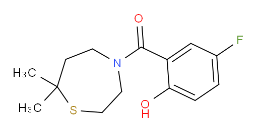 (7,7-dimethyl-1,4-thiazepan-4-yl)(5-fluoro-2-hydroxyphenyl)methanone
