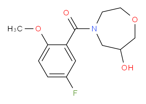 (5-fluoro-2-methoxyphenyl)(6-hydroxy-1,4-oxazepan-4-yl)methanone