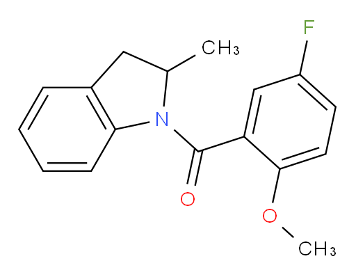 (5-fluoro-2-methoxyphenyl)(2-methylindolin-1-yl)methanone