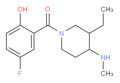 (3-ethyl-4-(methylamino)piperidin-1-yl)(5-fluoro-2-hydroxyphenyl)methanone