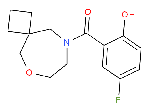 (5-fluoro-2-hydroxyphenyl)(6-oxa-9-azaspiro[3.6]decan-9-yl)methanone