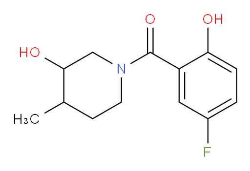 (5-fluoro-2-hydroxyphenyl)(3-hydroxy-4-methylpiperidin-1-yl)methanone