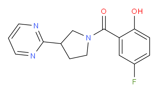 (5-fluoro-2-hydroxyphenyl)(3-(pyrimidin-2-yl)pyrrolidin-1-yl)methanone