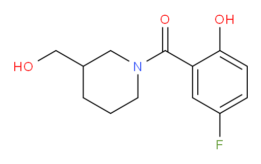 (5-fluoro-2-hydroxyphenyl)(3-(hydroxymethyl)piperidin-1-yl)methanone