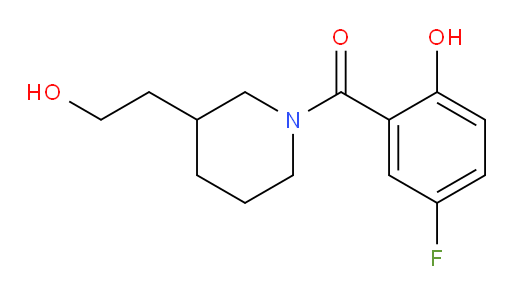 (5-fluoro-2-hydroxyphenyl)(3-(2-hydroxyethyl)piperidin-1-yl)methanone