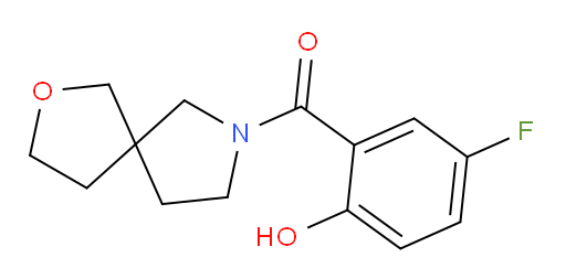 (5-fluoro-2-hydroxyphenyl)(2-oxa-7-azaspiro[4.4]nonan-7-yl)methanone