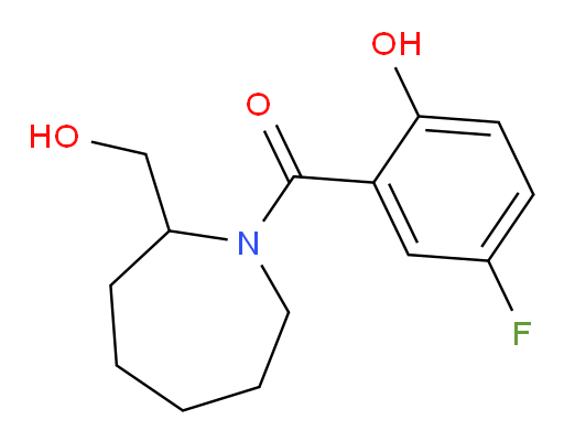(5-fluoro-2-hydroxyphenyl)(2-(hydroxymethyl)azepan-1-yl)methanone