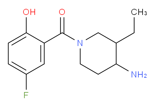 (4-amino-3-ethylpiperidin-1-yl)(5-fluoro-2-hydroxyphenyl)methanone