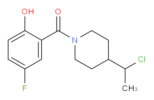 (4-(1-chloroethyl)piperidin-1-yl)(5-fluoro-2-hydroxyphenyl)methanone