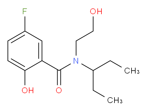 5-fluoro-2-hydroxy-N-(2-hydroxyethyl)-N-(pentan-3-yl)benzamide