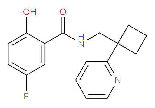 5-fluoro-2-hydroxy-N-((1-(pyridin-2-yl)cyclobutyl)methyl)benzamide