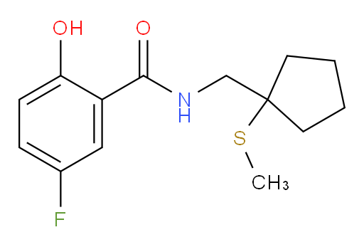 5-fluoro-2-hydroxy-N-((1-(methylthio)cyclopentyl)methyl)benzamide